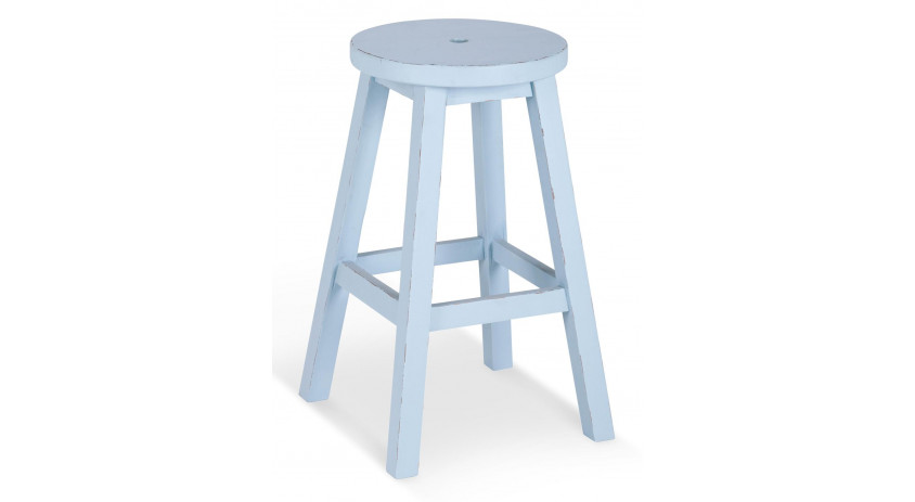 Tabouret Bois Bleu 40x40x65cm