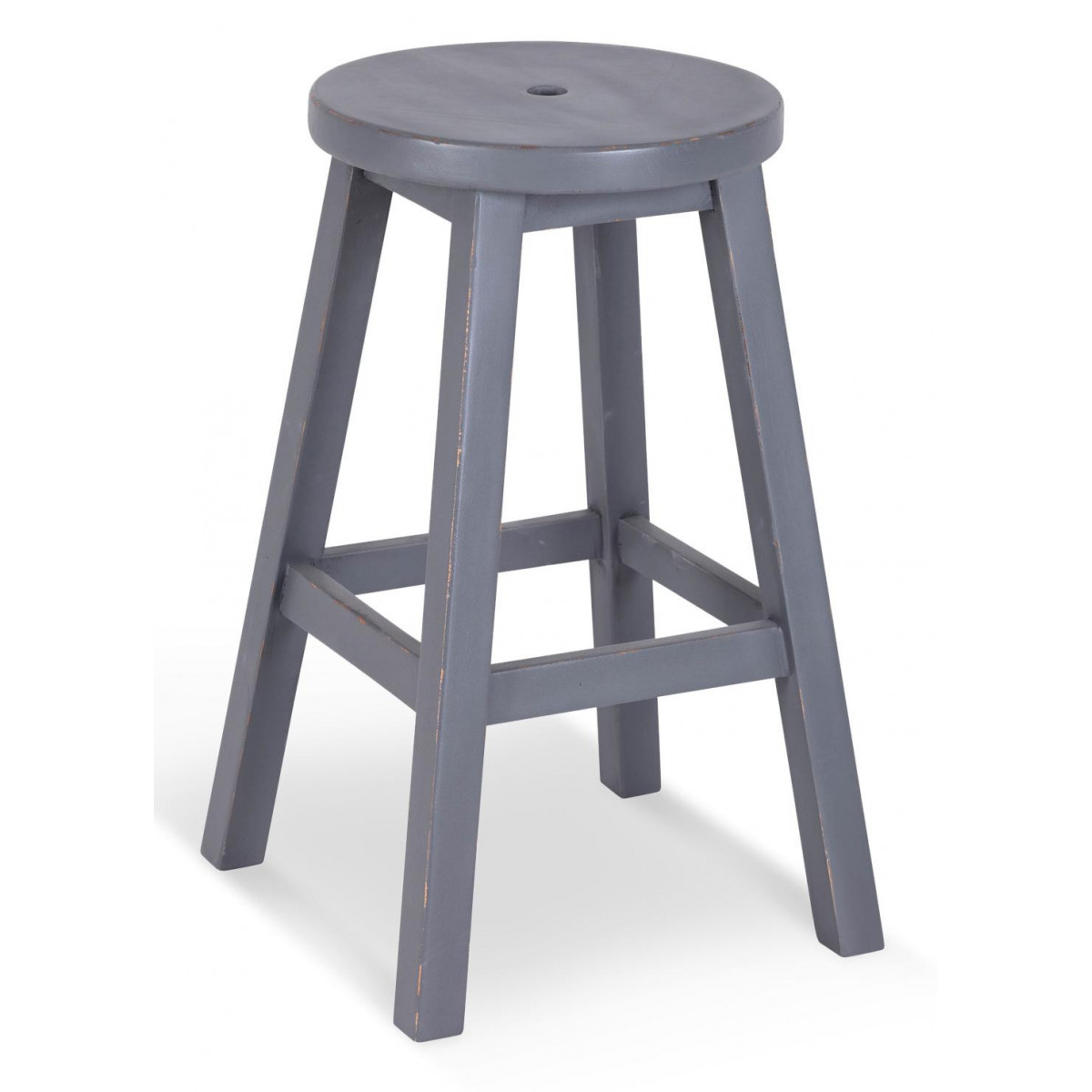 Tabouret Bois Gris 40x40x65cm