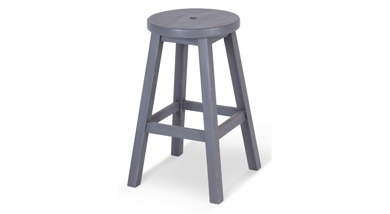 Tabouret Bois Gris 40x40x65cm