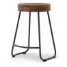 Tabouret Bois Métal Marron 40x40x65cm