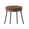 Tabouret Bois Métal Marron 40x40x65cm