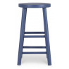 Tabouret Bois Bleu 37x37x65cm