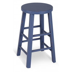 Tabouret Bois Bleu 37x37x65cm