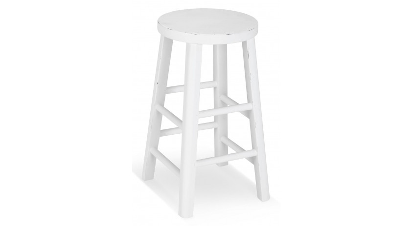 Tabouret Bois Blanc 37x37x65cm