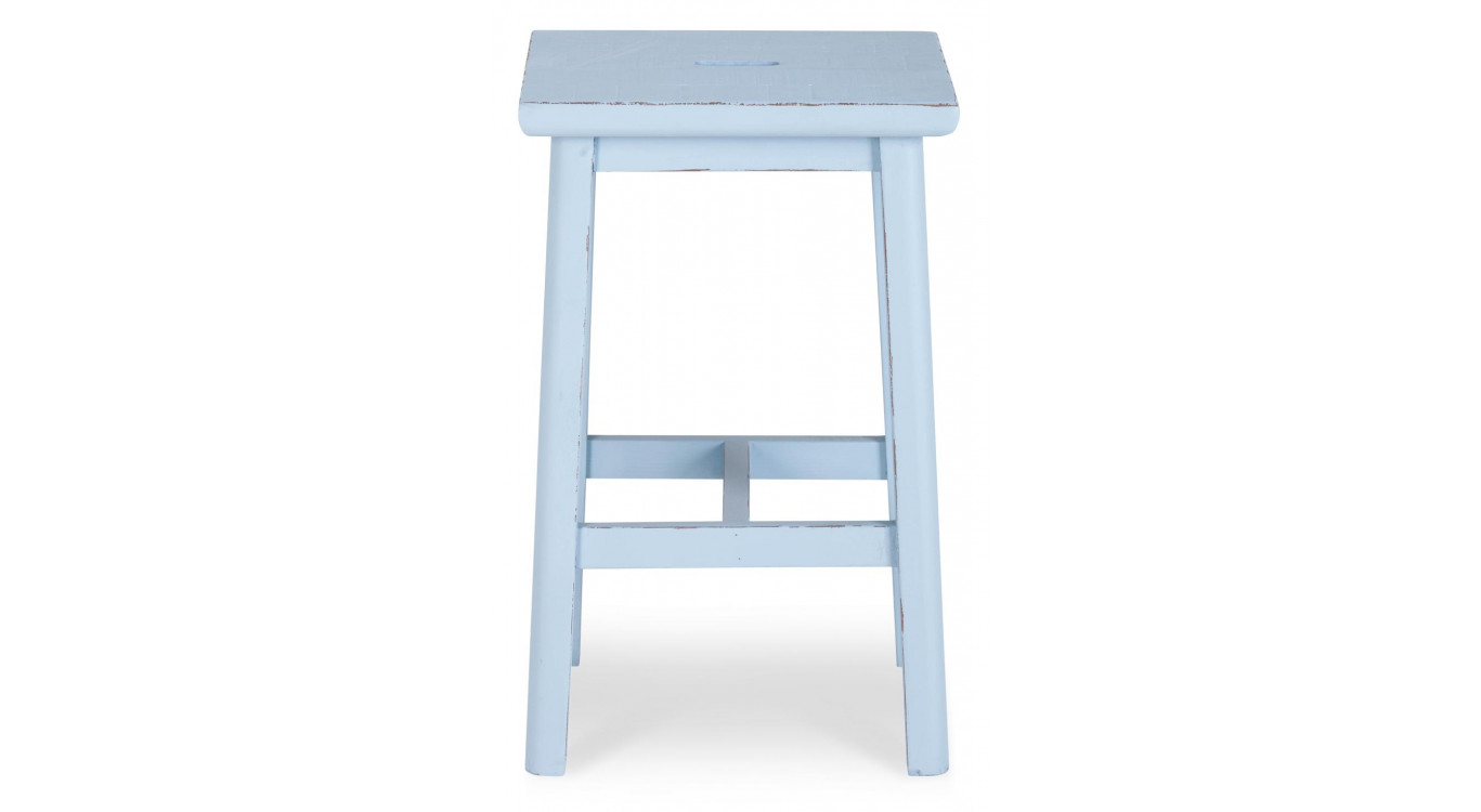 Tabouret Bois Bleu 40x35x65cm