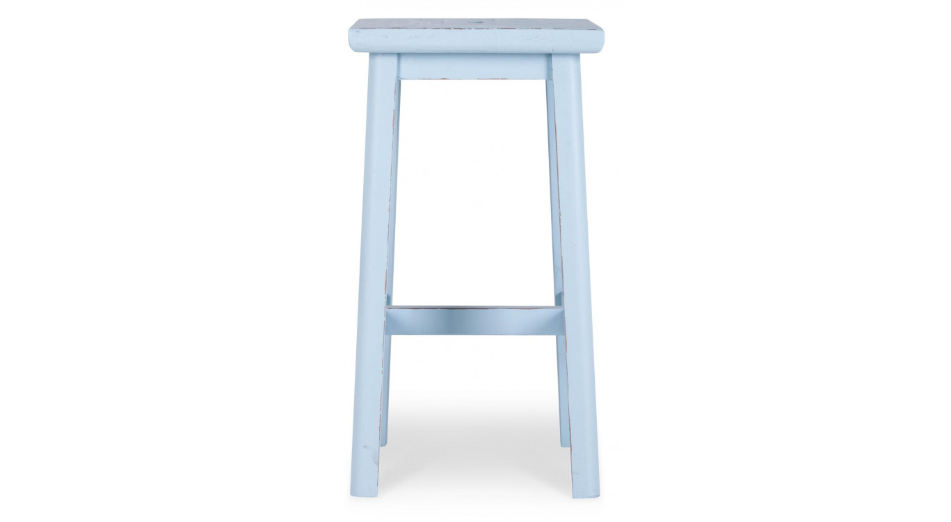 Tabouret Bois Bleu 40x35x65cm