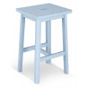 Tabouret Bois Bleu 40x35x65cm