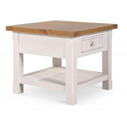 Table De Chevet 1 Tiroir Bois Blanc 60x60x50cm