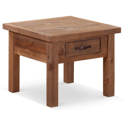 Table De Chevet 1 Tiroir Bois Marron 60x60x50cm