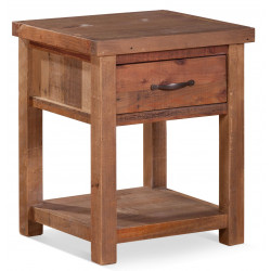 Table De Chevet 1 Tiroir Bois Marron 50x45x60cm