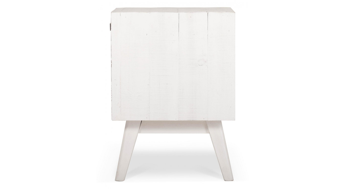 Table De Chevet 1 Tiroir Bois Blanc 50x40x55cm