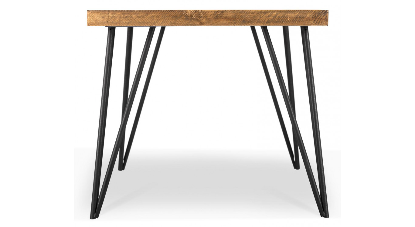 Table à Manger Bois Métal Marron 180x90x76cm