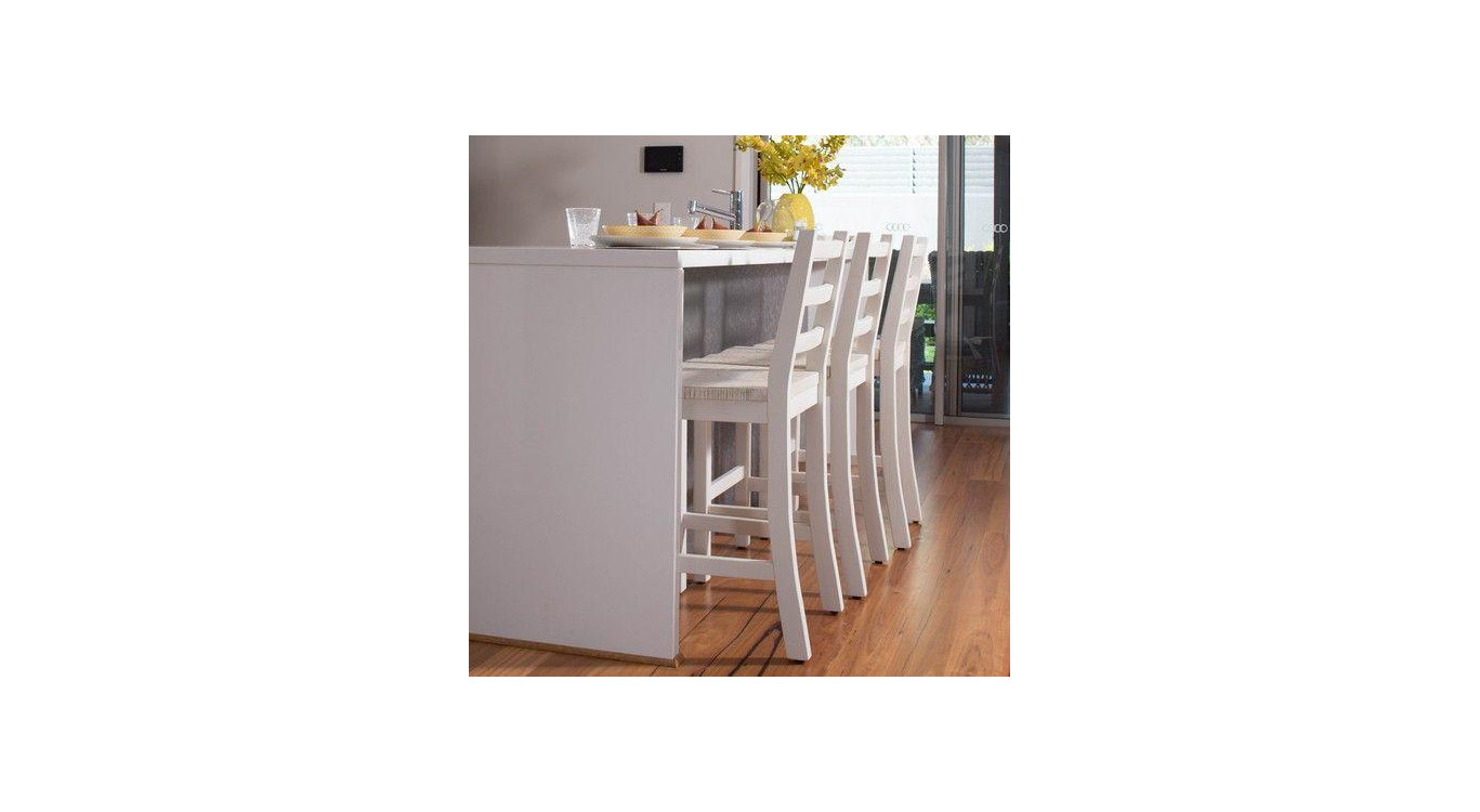 Lot de 2 Chaises Hautes Bois Blanc 47x51x95cm