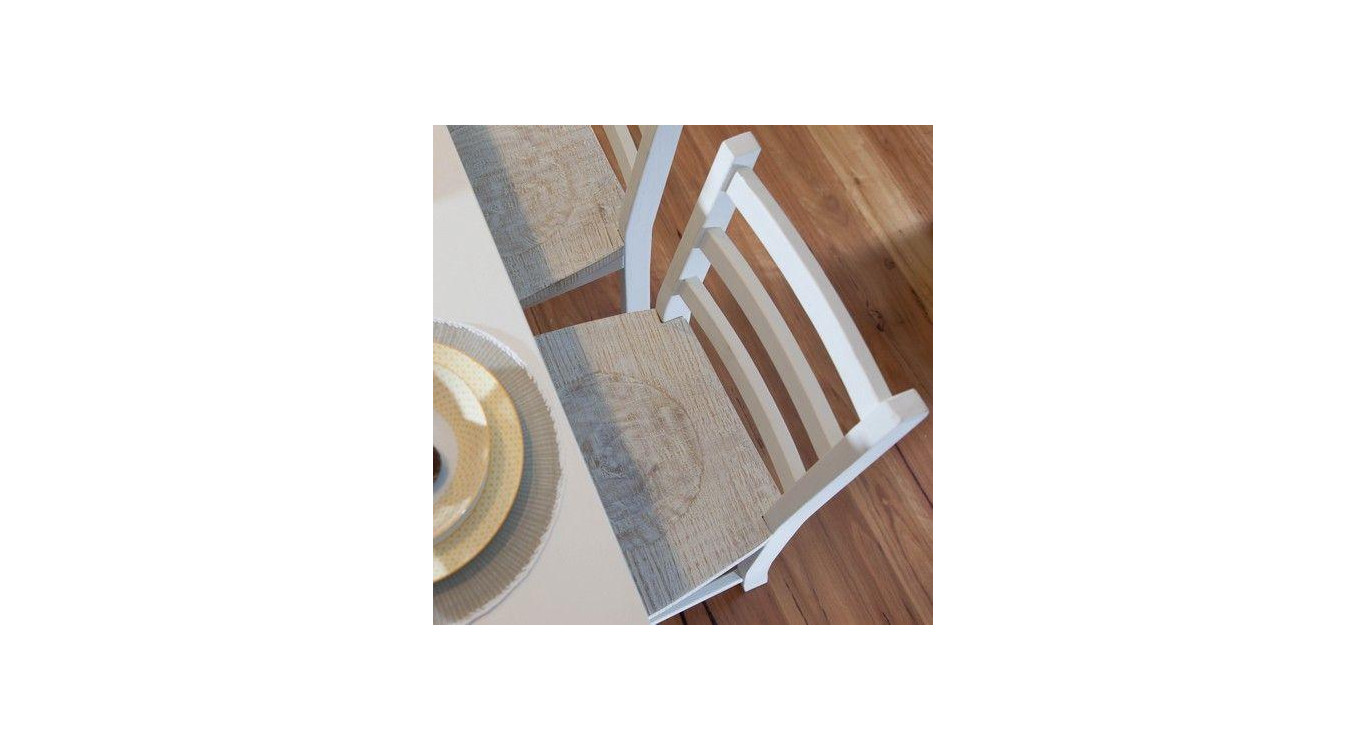 Lot de 2 Chaises Hautes Bois Blanc 47x51x95cm