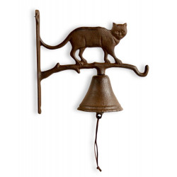 Glocke Katze Gusseisen Braun 22x9.5x20.5cm