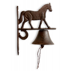 Cloche Cheval Fonte Marron 19x11x25cm