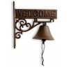 Cloche Welcome Fonte Marron 21.5x11x23cm