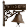 Cloche Welcome Fonte Marron 21.5x11x23cm