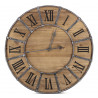 Grande Horloge Ancienne Bois Métal Marron 66x4x66cm