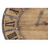 Grande Horloge Ancienne Bois Métal Marron 66x4x66cm