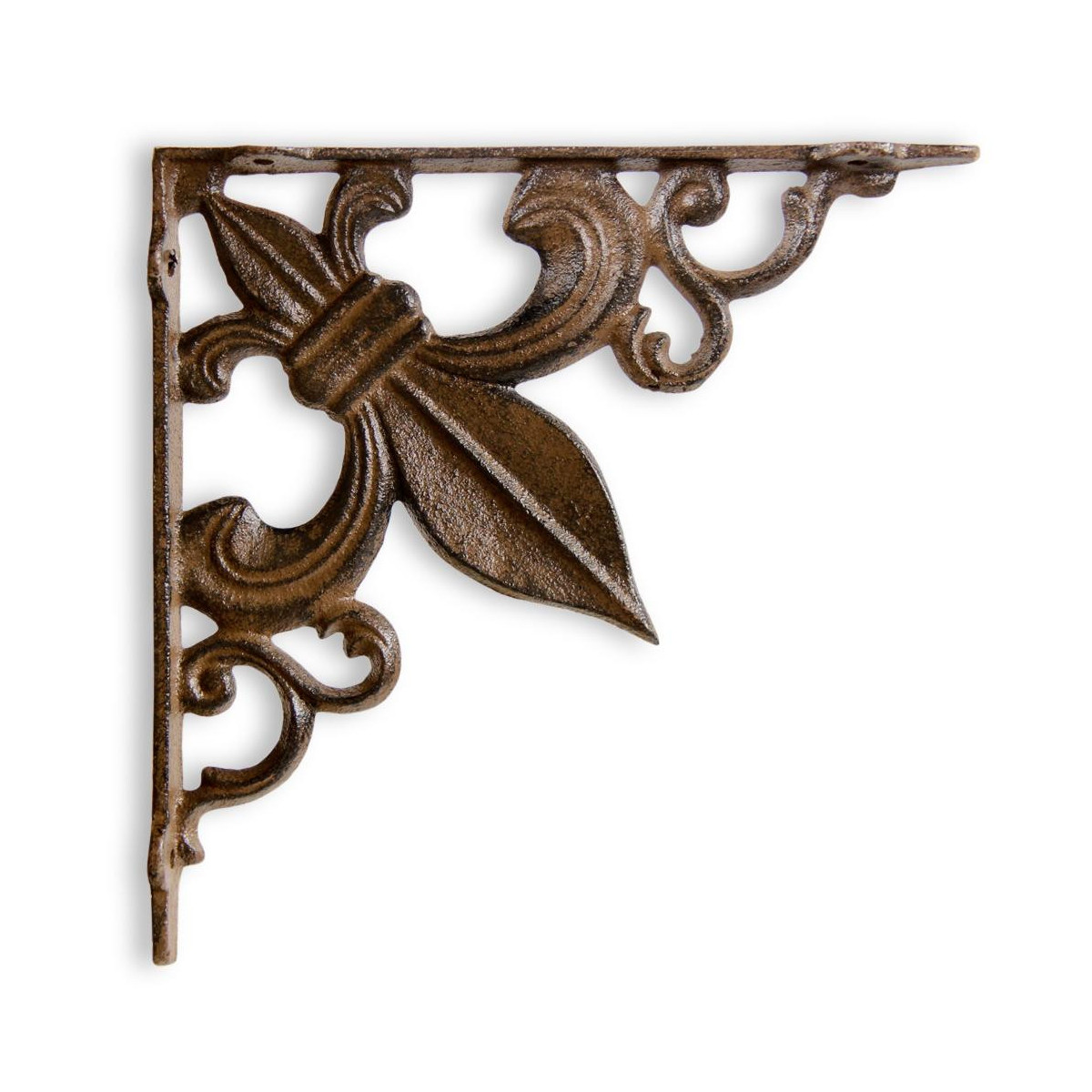 Crédence Fleur de Lys Fonte Marron 18.5x3x18.5cm