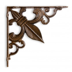 Crédence Fleur de Lys Fonte Marron 18.5x3x18.5cm