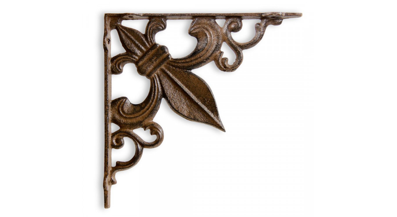 Crédence Fleur de Lys Fonte Marron 18.5x3x18.5cm