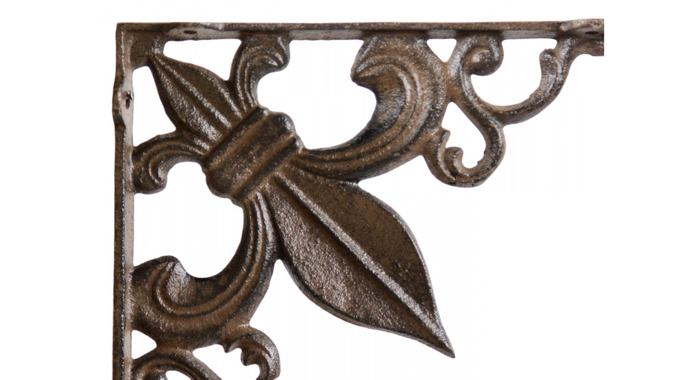 Crédence Fleur de Lys Fonte Marron 18.5x3x18.5cm