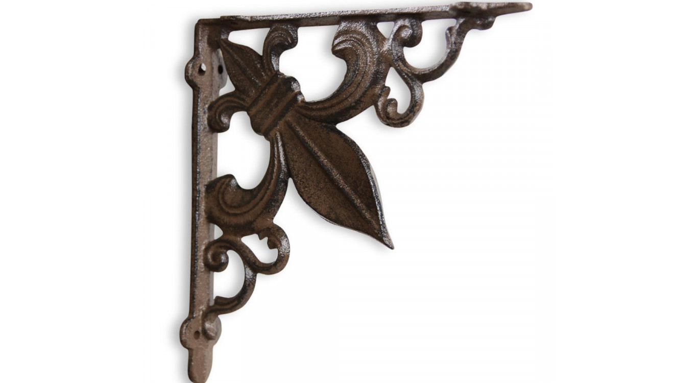 Crédence Fleur de Lys Fonte Marron 18.5x3x18.5cm