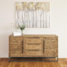 Sideboard mit 3 Schubladen Holz Metall Braun 157.5x45x81cm