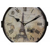 Horloge De Gare Ancienne Double Face Paris Tour Eiffel Fer Forge Blanc 24cm