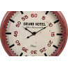 Horloge Ancienne Murale Grand Hôtel Métal Rouge-Bordeaux 62cm