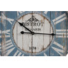 Horloge Ancienne Murale Bistrot de Paris Métal Bleu 58cm