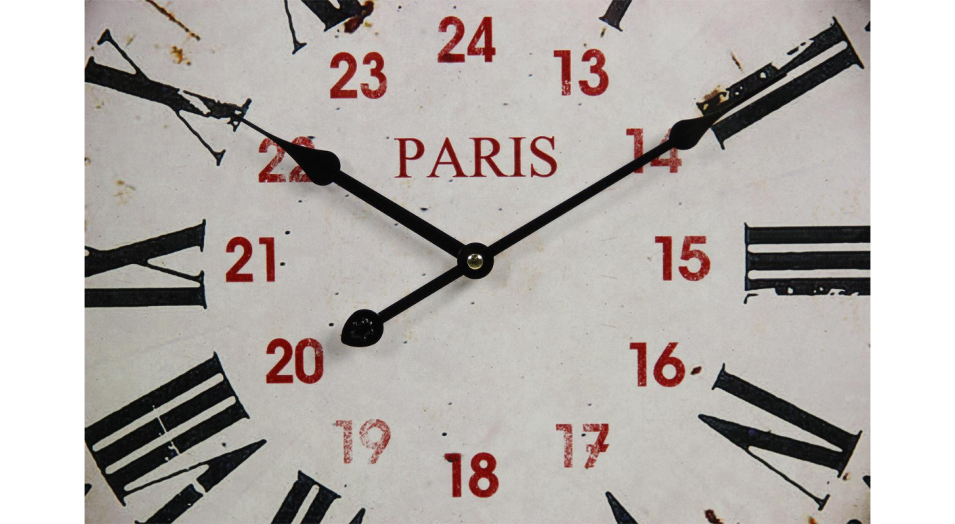 Horloge Ancienne Murale Paris Métal Blanc 58cm