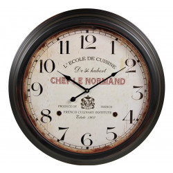 Horloge Ancienne Murale L'Ecole de Cuisine de St Hubert Métal Blanc 58cm