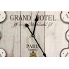 Horloge Ancienne Balancier Grand Hôtel Montmartre Bois Blanc 58cm