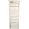 Meuble Semainier Chiffonnier Grainetier Bois Cerusé Blanc 8 Tiroirs Nu 54.5x33x146.5cm