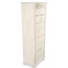 Meuble Semainier Chiffonnier Grainetier Bois Cerusé Blanc 8 Tiroirs Nu 54.5x33x146.5cm