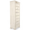 Meuble Semainier Chiffonnier Grainetier Bois Cerusé Blanc 8 Tiroirs Nu 54.5x33x146.5cm