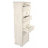 Meuble Semainier Chiffonnier Grainetier Bois Cerusé Blanc 8 Tiroirs Nu 54.5x33x146.5cm