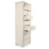 Meuble Semainier Chiffonnier Grainetier Bois Cerusé Blanc 8 Tiroirs Nu 54.5x33x146.5cm