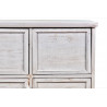 Meuble Semainier Chiffonnier Grainetier Bois 6 Tiroirs Cerusé Blanc Nu 58x40.5x76cm