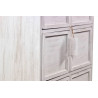 Meuble Semainier Chiffonnier Grainetier Bois 6 Tiroirs Cerusé Blanc Nu 58x40.5x76cm