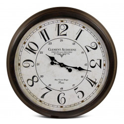 Grande Horloge Ancienne Murale Clément Audierne Métal Blanc 70cm