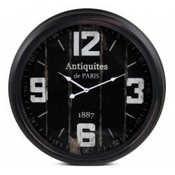 Horloge Ancienne Murale Antiquités de Paris Métal Noir 62cm