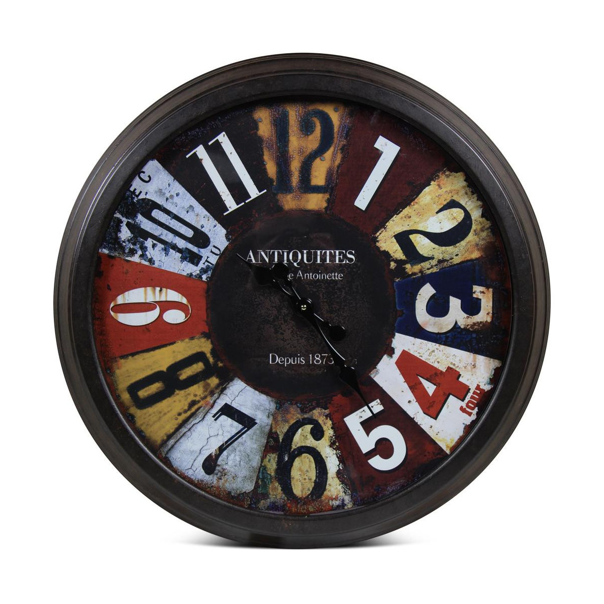 Grande Horloge Ancienne Murale Antiquités Métal Multicolore 70cm