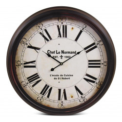 Horloge Ancienne Murale Chef Le Normand Métal Noir 62cm