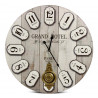 Horloge Ancienne Balancier Grand Hôtel Montmartre Bois Blanc 58cm