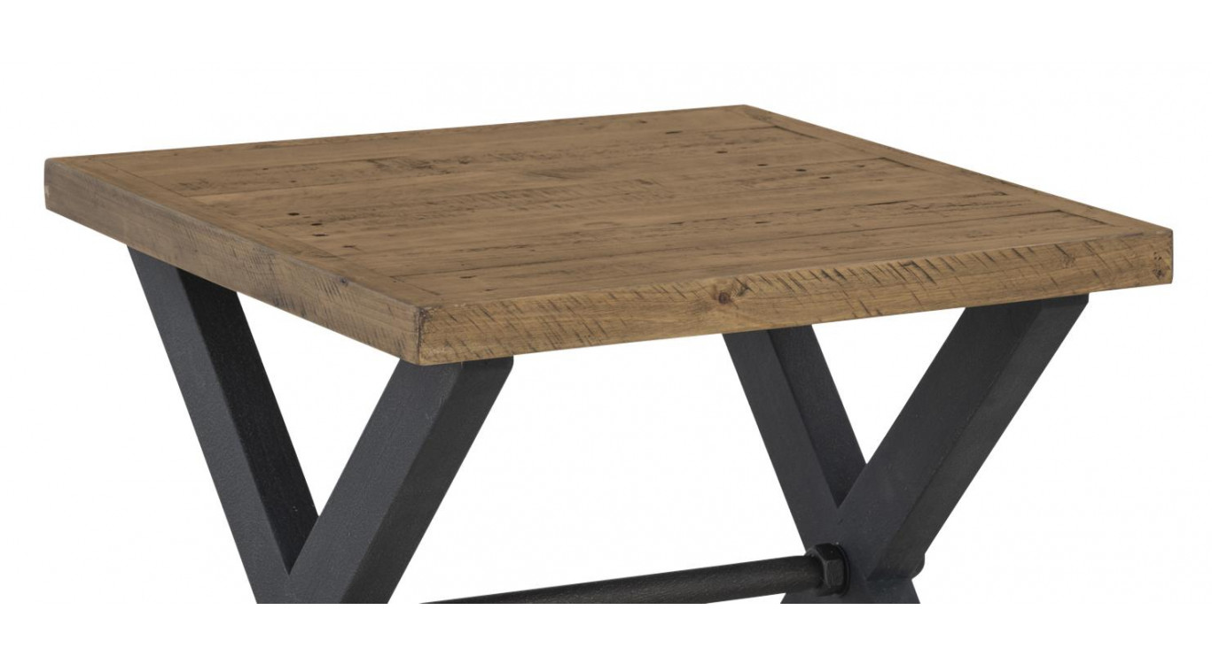 Table De Chevet Bois Marron 60x60x55cm