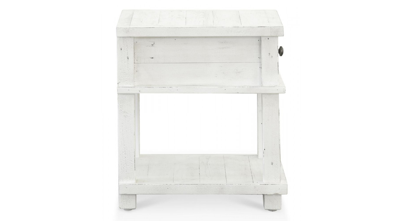 Table De Chevet 1 Tiroir Bois Blanc 50x50x55cm